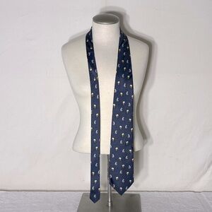 Vintage Beaufort Tie Rack Blue Silk Tie With Elephants
